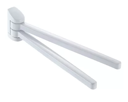 Double swivel towel bar white